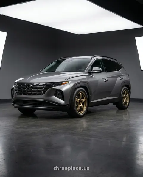 2024 Hyundai Tucson with Gram Lights 57CR 5x114.3 18x9.5 +38 Almite Gold wheels
