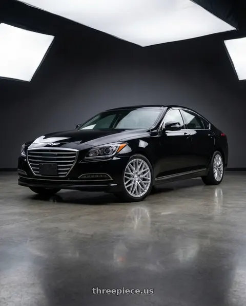 2016 Hyundai Genesis 3.8 with Petrol P3E 5x114.3 19x8.5 +40 Machined Brushed Gloss Silver wheels