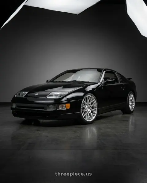 1994 Nissan 300ZX with Rotiform 1PC R110 BLQ 5X114.3 18X8.5 +38 GLOSS SILVER MACHINED wheels