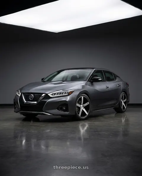 2021 Nissan Maxima with Niche 1PC M124 MILAN 5X114.3 19X8.5 +35 GLOSS BLACK BRUSHED wheels