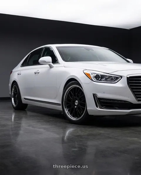 2018 Genesis G90 Ultimate with TSW TREMBLANT 5X114.3 20X8.5 +40 GLOSS BLACK W/ MIRROR CUT LIP wheels
