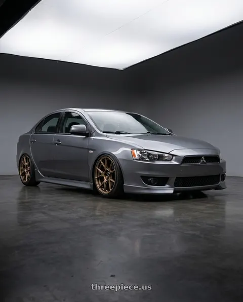 2014 Mitsubishi Lancer Ralliart with Konig Ampliform 5x114.3 18x9.5+35 Gloss Bronze wheels