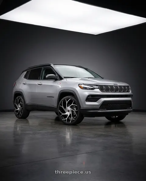2022 Jeep Compass Trailhawk with Ignite Inferno 5x115/5x120 24x9.5 +15 Gloss Black Machined wheels