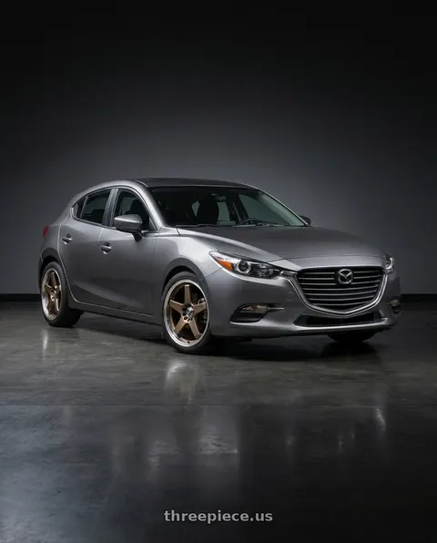2017 Mazda 3 Grand Touring with Enkei EV5 5x100/114.3 18x7.5+38 Matte Bronze w/ Machined Lip wheels