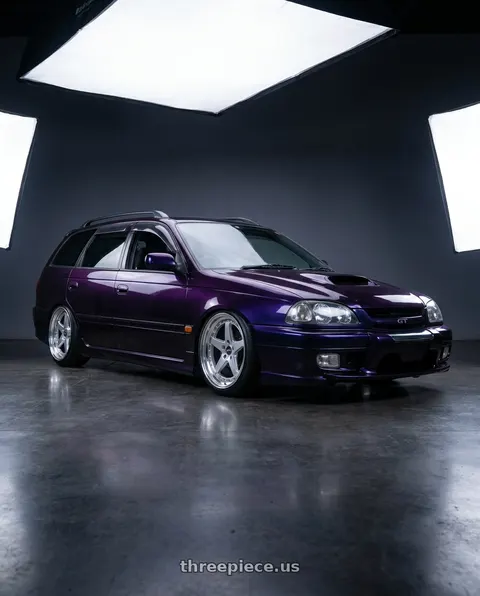 1997 Toyota Caldina with ESR Wheels CS SERIES CS5 5x100 18x8.5 +30 Hyper Silver wheels