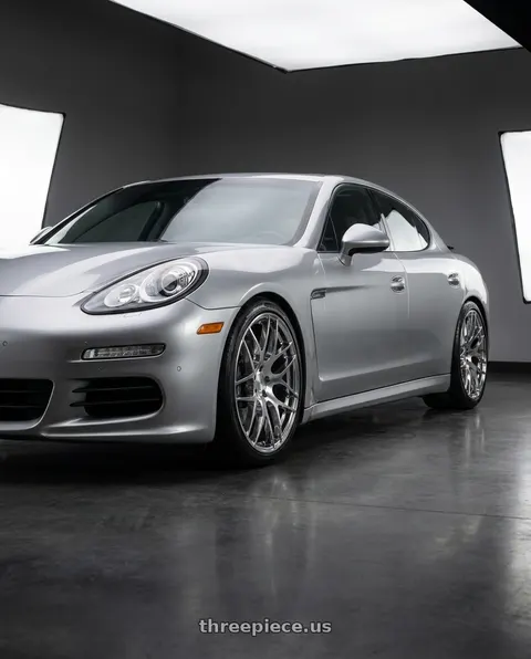 2014 Porsche Panamera with REPLICA 218 5X115 20x11 +27 CHROME STAGGERED ONLY wheels