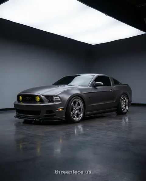 2014 Ford Mustang with ESR Wheels APX6 5x114.3 19x9.5 +35 Vacuum Chrome wheels