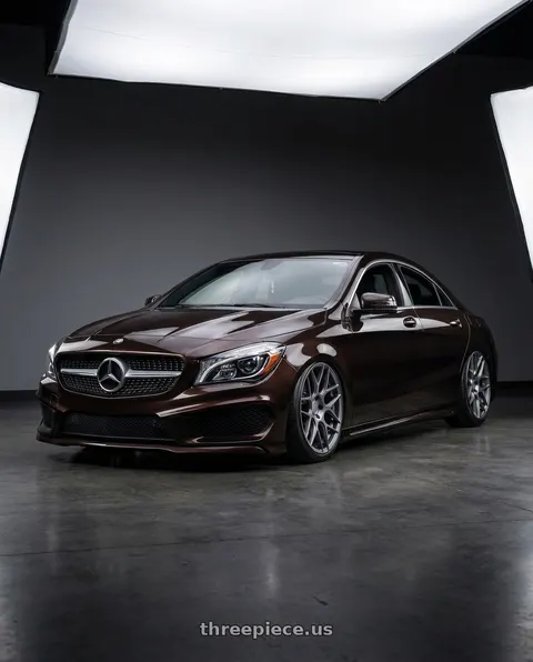2018 Mercedes-Benz CLA C117 with Aodhan AFF2 5x112 19x8.5+35 Matte Gray wheels