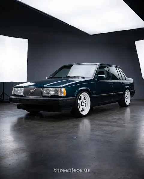 1991 Volvo 940 SE with Work Meister S1 2P 5x108 15x6.5+12 R Disk Black wheels