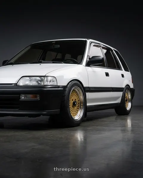 1991 Honda Civic with Enkei Enkei92 Classic Line 4x100 15x7+38 Gold wheels