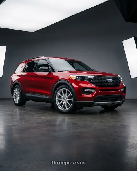2026 Ford Explorer with RTX Contour 5x114.3 18x8 +42 Silver wheels