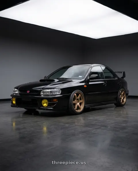 1998 Subaru Impreza with 9six9 SIX-1 5x100 17X8 +35 Matte Bronze wheels