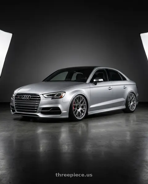 2016 Audi S3 with Rotiform TUF-R 5x112 18x9.5 +35 Satin Silver wheels