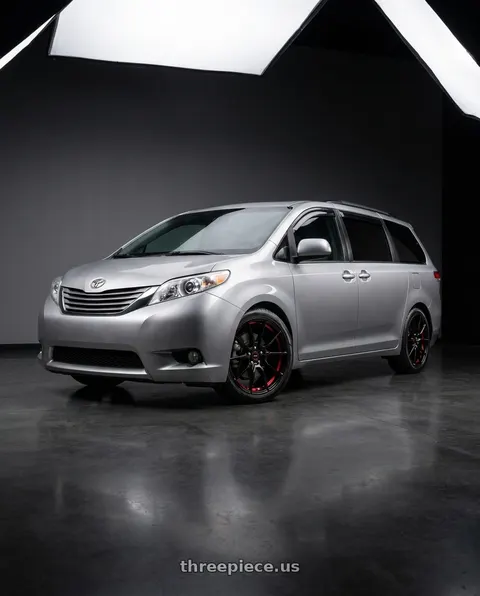 2013 Toyota Sienna XLE with Performance Replicas PR193 5X114.3 20X10 +40 GLOSS BLACK RED MACHINED wheels