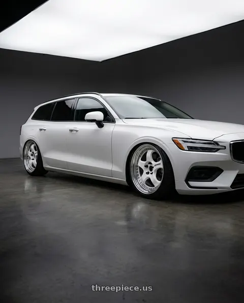 2020 Volvo V60 with Work Meister S1 3P 5x108 19x8.5+41 A Disk White wheels