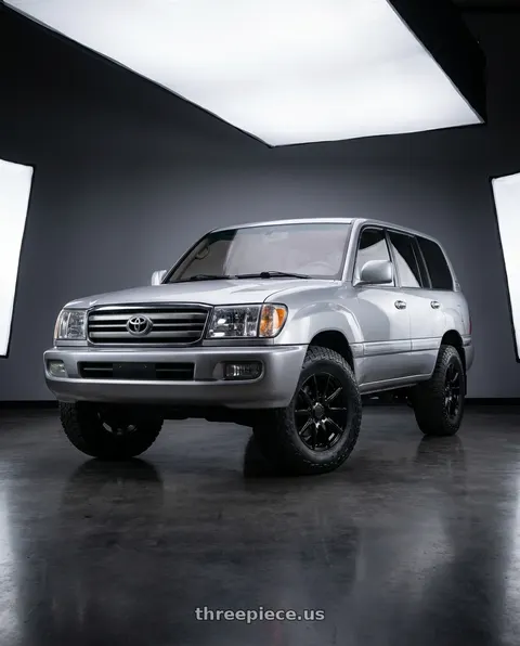 2026 Toyota Land Cruiser with Raceline 159B Spike 6x139.7 18x8 35 Gloss Black wheels
