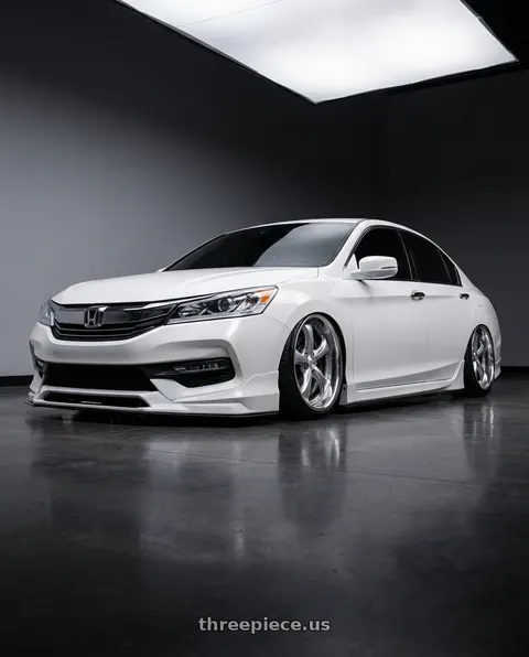2016 Honda Accord with Work Wheels VS-KF 5x108 21x12.5+40 Light Grey Silver O Disk FULL REVERSE wheels