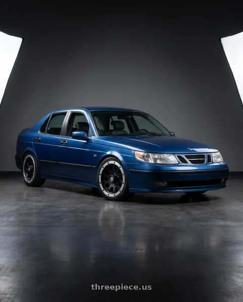 2002 Saab 9-5 with ATX Series AX186 SLOT 5X127 18X9 -24 SATIN BLACK W/ MACHINED FACE wheels