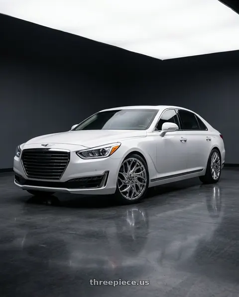 2018 Genesis G90 with DUB 1PC S258 G.O.A.T. 5X114.3 20X9 +35 CHROME wheels