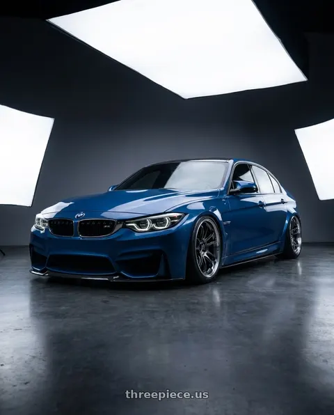 2018 BMW M3 with Advan Racing RZ-DF2 5x120 19x9.5 +22 DIAMOND CUT & RACING TITANIUM BLACK wheels