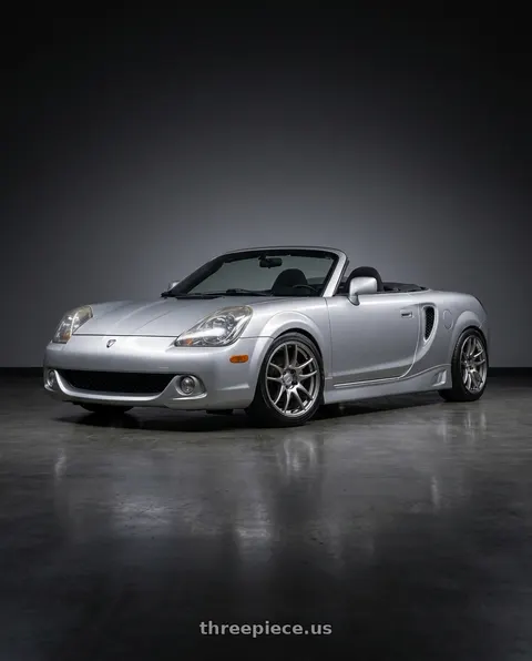 2001 Toyota MR2 Spyder with Work Emotion Cr Kiwami 4x100 17x7 +38 Gt Silver wheels
