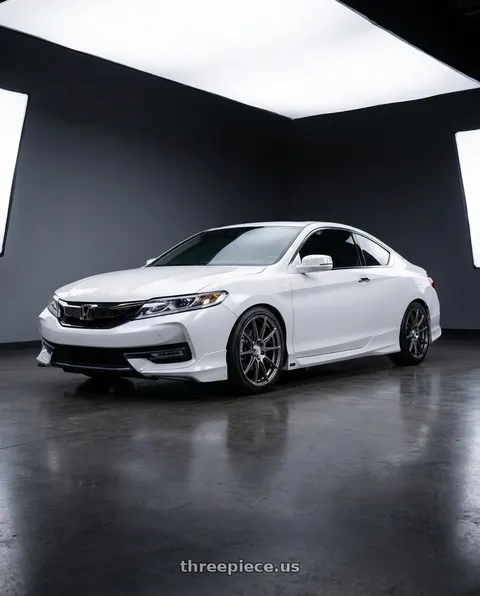 2017 Honda Accord Touring with WedsSport SA-25R 5x114.3 18x8.5+35 Platinum Silver Black wheels