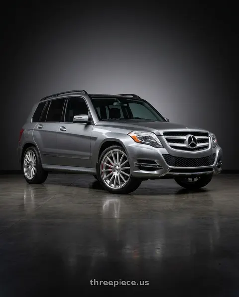 2015 Mercedes-Benz GLK350 4Matic with Asanti Black ABL-24 BETA 5X112 20X9 +35 BRUSHED SILVER W/ CHROME LIP wheels
