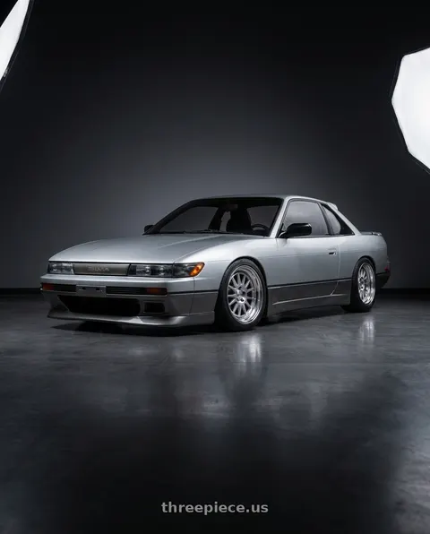 1989 nissan silvia with Work Seeker Fx 4x100 18x7.5+38 A Disk Matte Silver Polish wheels