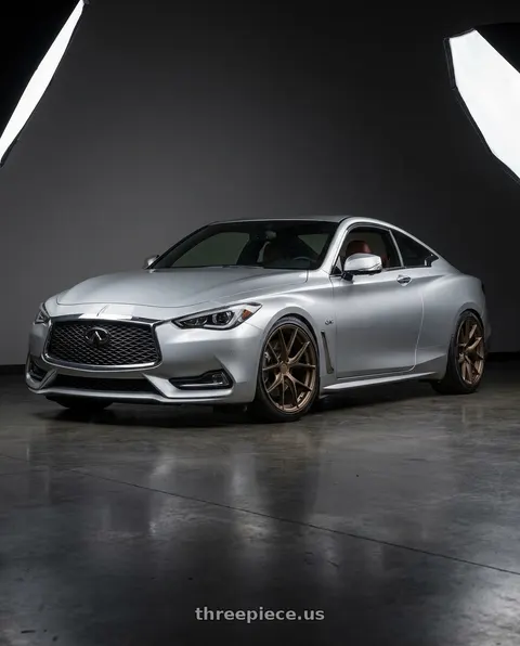 2018 INFINITI Q60 Luxe with Aodhan AFF7 5x114.3 18x9.5+35 Matte Bronze wheels