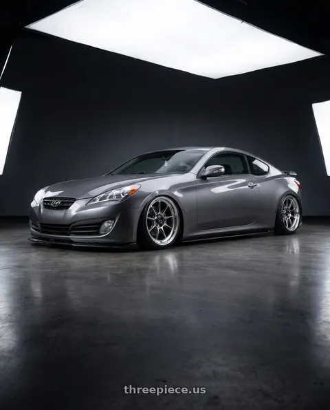 2014 Hyundai Genesis Coupe with Konig Countergram 5x114.3 19x11+18 Hyper Chrome / Machined Lip wheels
