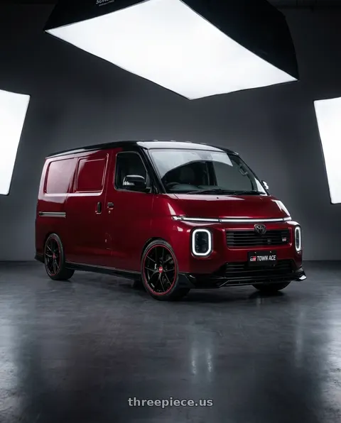 2027 Toyota Town Ace with BBS CI-R Nurburgring Edition 5x120 20x10.5 +35 Satin Black/Red Lip wheels