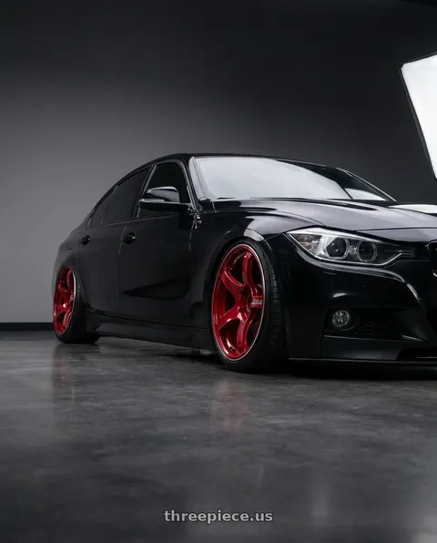 2016 BMW 328i xDrive with Advan Racing TC4 5x120 18x9.5 +45 RACING CANDY RED & RING wheels