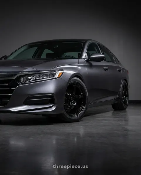 2019 Honda Accord LX with Gram Lights 57CR 5x114.3 18x10.5+22 Glossy Black wheels