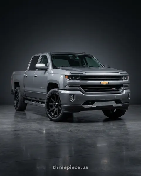 2018 Chevrolet Silverado 1500 SSV with Ion Type 143 6x139.7 20x9+0 Matte Black wheels