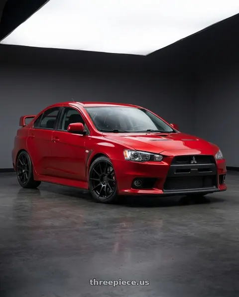 2012 Mitsubishi Lancer with Aodhan AH09 5x114.3 18x8.5 +35 Matte Black wheels