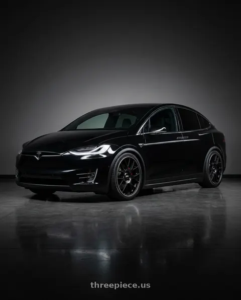 2016 Tesla Model X with BBS CH-R 5x120 20x9 +24 Satin Black Polished Rim Protector wheels