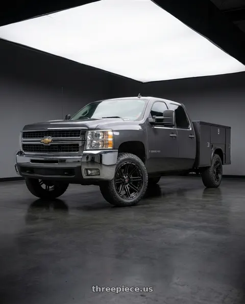 2009 Chevrolet Silverado 2500 HD with Vortek VRP-501 5x127/5x139.7 22x10 -18 Gloss Black wheels