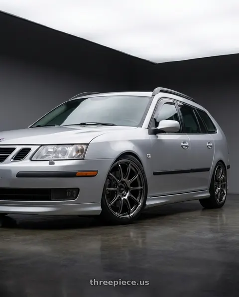 2006 Saab 9-3 with Advan Racing RSIII 5x110 18x8.0 +33 RACING HYPER BLACK & RING wheels