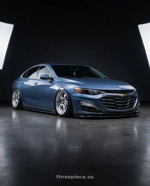 2019 Chevrolet Malibu LT with Work Meister S1 3P 5x115 18x8.5+35 L Disk Silver wheels