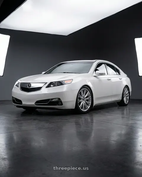 2013 Acura TL SH-AWD with Platinum 458S Prophecy 5X120 18x8 +35 Gloss Silver with Clear Coat wheels