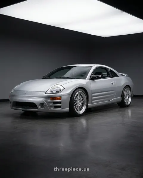 2003 Mitsubishi Eclipse GS with KATANA RACING KR06 5x114.3 18x8 +40 Glossy Silver Machine Lip wheels