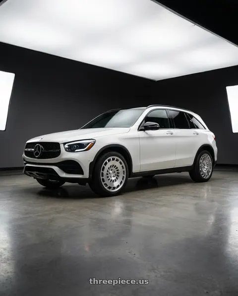 2022 Mercedes-Benz GLC300 with Rotiform 1PC R135 CCV BLANK 18X8.5 +35 GLOSS SILVER MACHINED wheels
