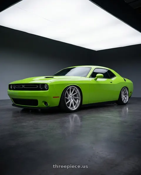 2023 Dodge Challenger with Work Gnosis Cvs 5x115 22x9+22 W Disk Brush Silver Clear wheels