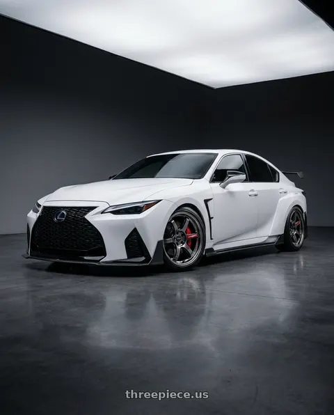 2022 Lexus IS350 F Sport with Work Emotion Zr10 5x114.3 19x8.5 +38 Glim Black Diamond Rim cut wheels