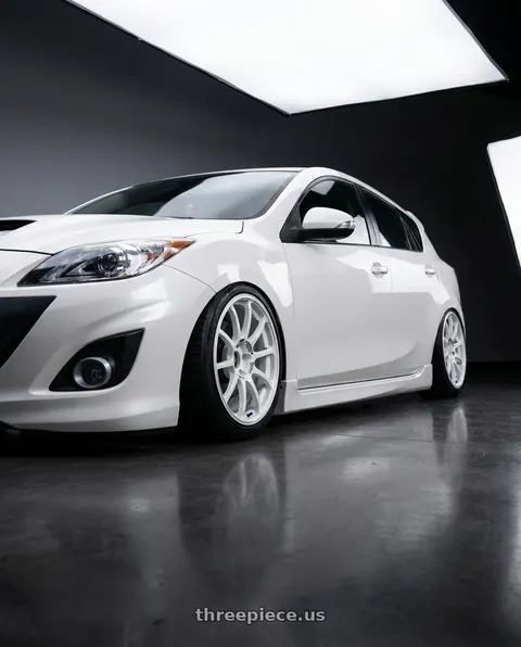 2012 Mazda 3 Mazdaspeed with Advan RCIII 5x114.3 18x8.5+38 White wheels