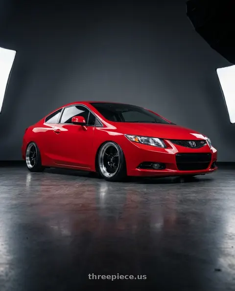 2015 Honda Civic Si with Forgestar D5 Drag 5x114.3 18x10 +22 Gloss Black Machined wheels