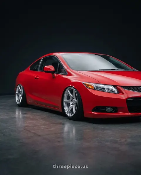 2011 Honda Civic Si with Kansei K11S Tandem 5x114.3 18x9 12 Hyper Silver wheels