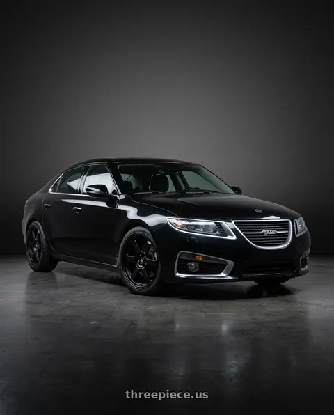 2011 Saab 9-5 Aero with MST Wheels Time Attack 5X114.3 18x8.5 +40 Matte Black wheels