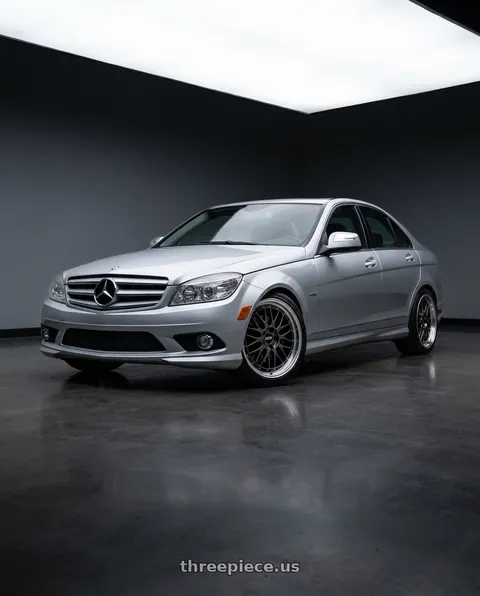 2009 Mercedes-Benz C300 Sport with BBS LM 5x112 18x8 +45 Diamond Black Center / Diamond Cut Lip wheels