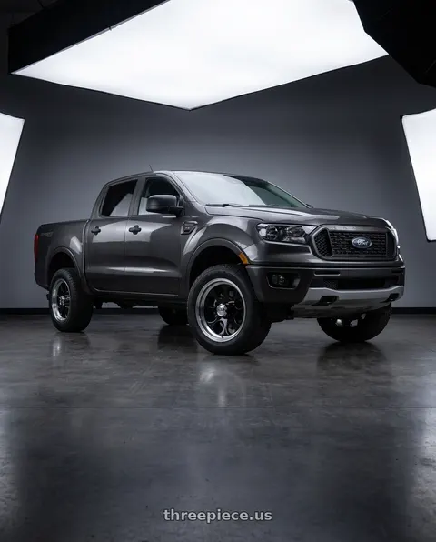 2021 Ford Ranger XL with Ion Type 171 6x139.7 18x9+0 Black/Machined Lip wheels